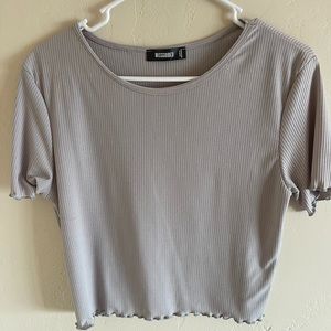 Grey missguided ripped crop top
